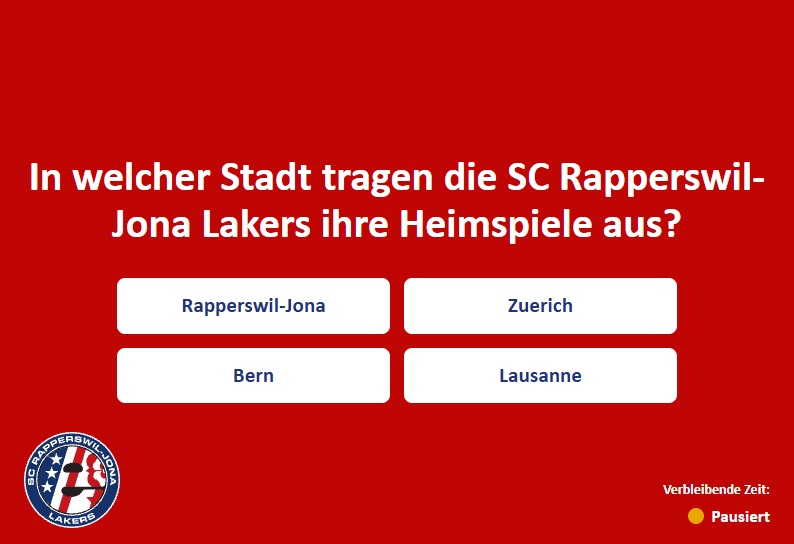 Digitales Pausenspiel für die SCRJ Lakers
